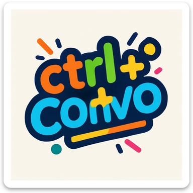 fun logo with the text 'ctrl+alt+Convo', rounded font, bright and energetic, tech-inspired style sticker