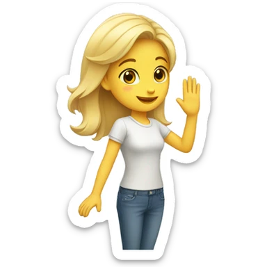 girl giving high five sticker