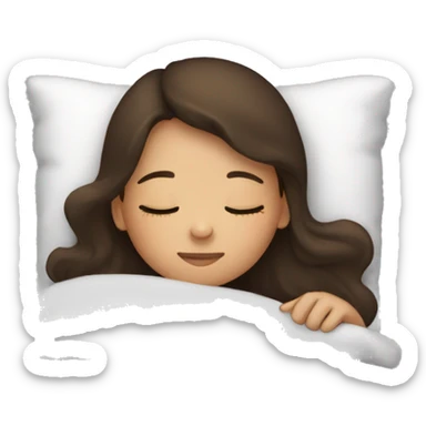 Brunette girl sleeping sticker