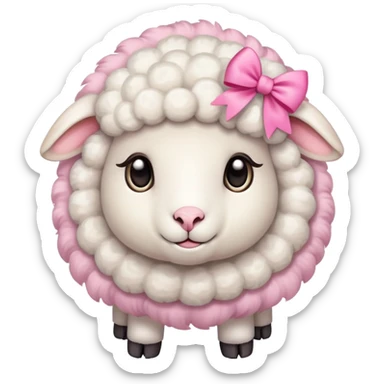 cute sheep with bows sticker