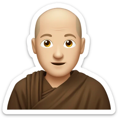 white middle age male human frier monk with buzz cut square jaw sticker