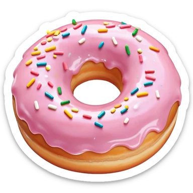 Donut with pale pink cream sticker