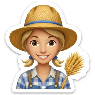 female farmer sticker