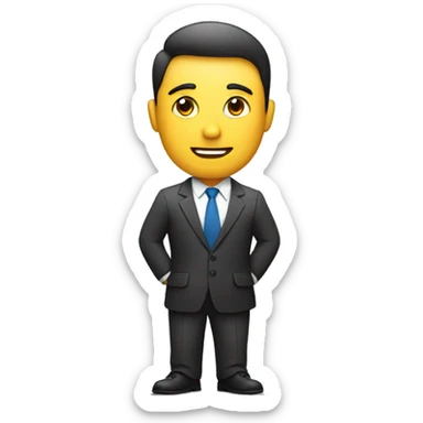 business man with an x icon infront sticker