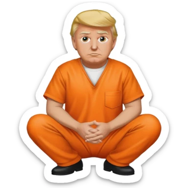 Trump orange  jumpsuit in prison sticker