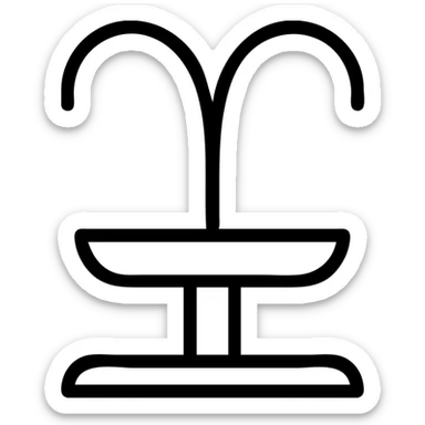 minimalist fountain icon, simple lines, suitable for a logo sticker