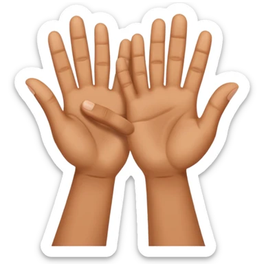 Put both hands together in a clapping gesture  sticker