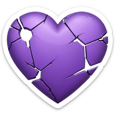 Corazón morado roto  sticker