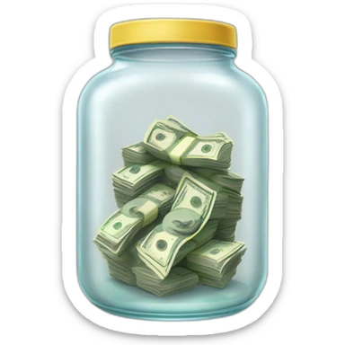 a clear jar :jar: with cash inside of it:money_with_wings:  sticker