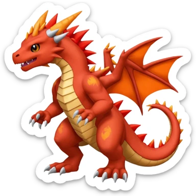 Charmeleon-Guilmon-Zekrom-fusion, full body sticker