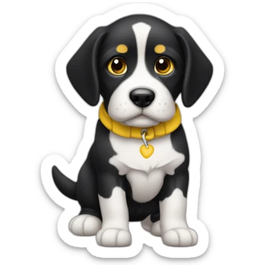 cachorro preto e amarelo sem manchas brancas com rabo de raposa sticker