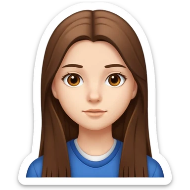 pretty highschool girl with long straight hair sticker