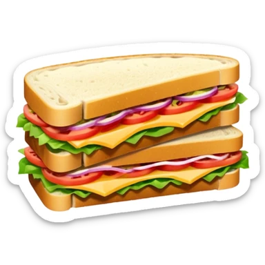 a sandwich cut in half diagonally sticker