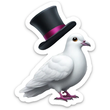 white pigeon a top hat sticker