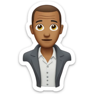 Gustavo Fring with half of his face missing making a heart symbol with his hands sticker