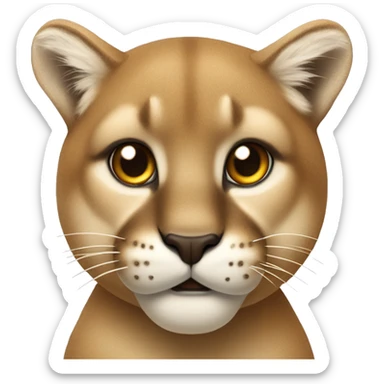 cougar with bushed cheeks sticker