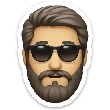 Italian guy with beard and sunglasses  sticker