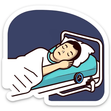 person sleeping with sleep study monitoring equipment sticker