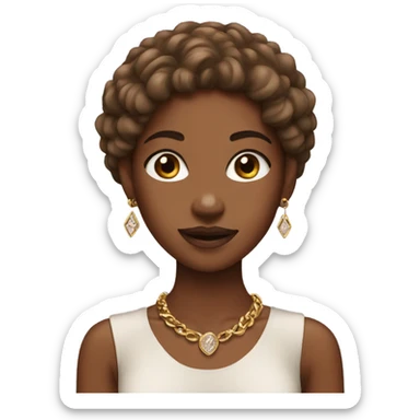 girl with brown skin jewelry sticker