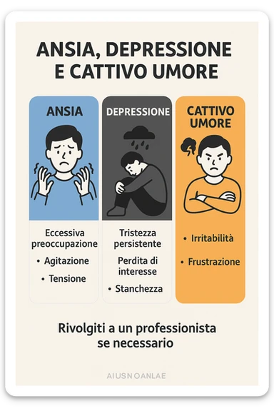 INFOGRAFICA , ANSIA DEPRESSIONE E CATTIVO UMORE sticker