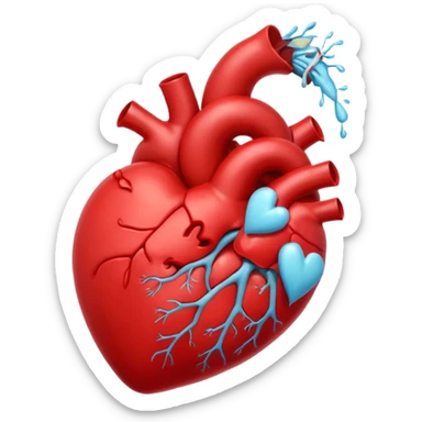 Create an emoji that vomits an avalanche of anatomical hearts sticker