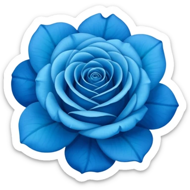 rose shape flower, no stem, now make it a 100% blue, 9.8% green, 0% red, bold and vibrant shade of blue sticker