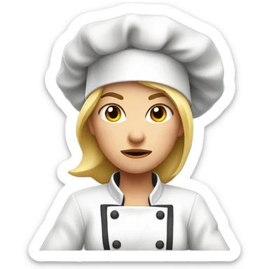 Very angry female chef with blonde hair sticker