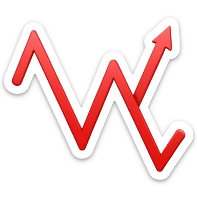 L red trading trending line and black background sticker