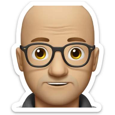 bald guy with glasses meme sad sticker