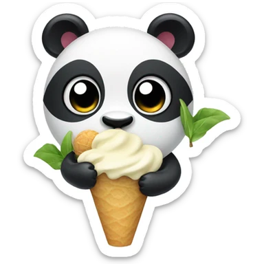Panda eating ice cream sticker