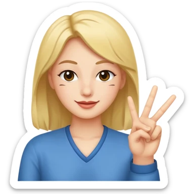 Wink face doing peace sign sticker