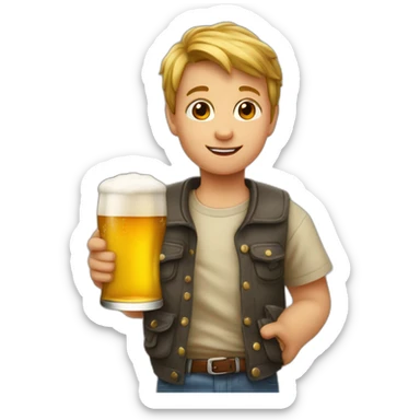 Enfant qui boit une bière sticker