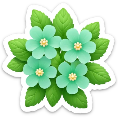 Mint green flowers sticker