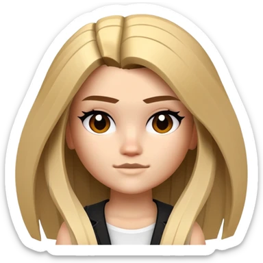 Roblox stylized baddie girl with blocky aesthetic, trendy outfit sticker