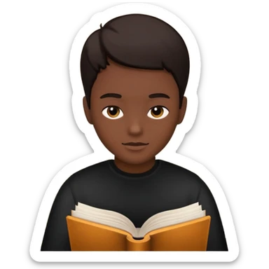 person silhouette reading a book sticker