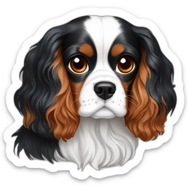 tricolor-king-charles-cavalier-spaniel sticker
