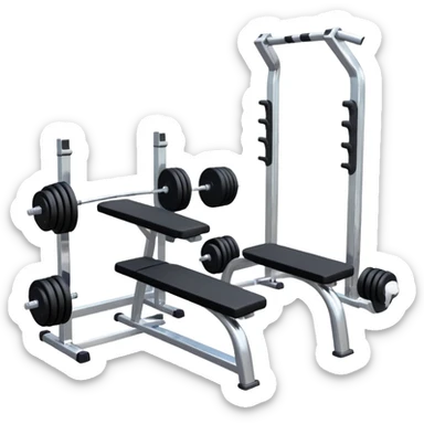 Fitness gym with dumbbells and workout equipment sticker