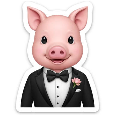 Groom pig sticker