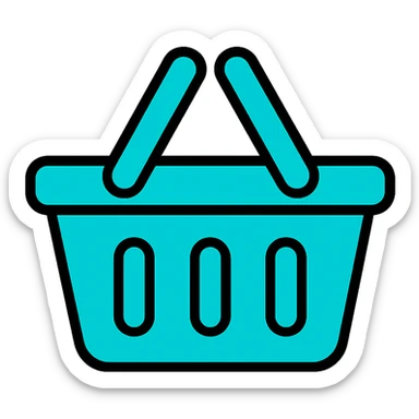 A turquoise basket sticker
