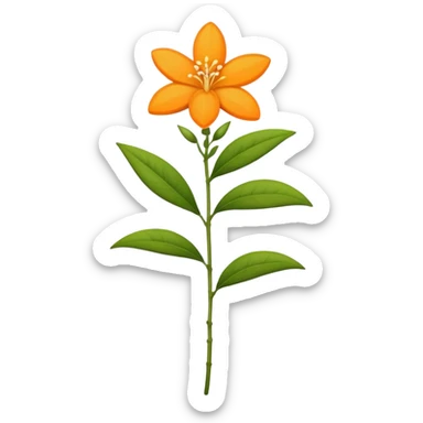 single Orange Jasmine, straight stem sticker