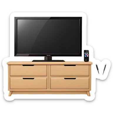 modern tv on a cupboard sticker