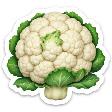 cauliflower, simple, rounded, soft colors sticker