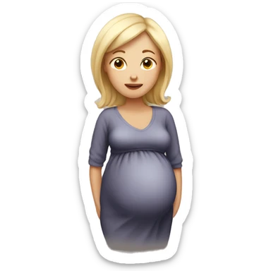 White pregnant woman  sticker