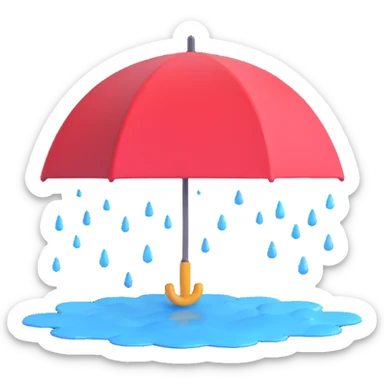 rain, 3D emoji style sticker