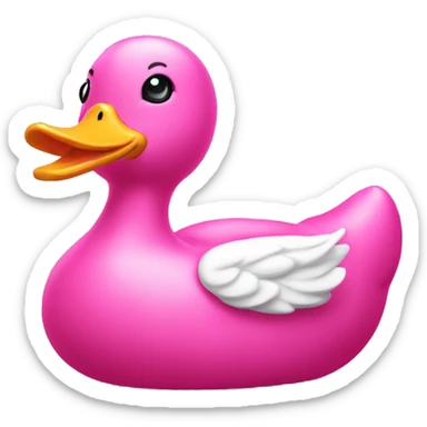 Pink rubber duck. And this duck a horn and make it look more like a unicorn. sticker