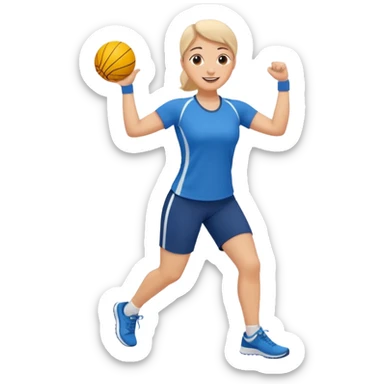 physical education teacher, leading exercises, cheerful sticker