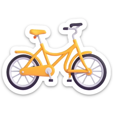 bicycle emoji, symbolizing green transportation and sustainability, modern emoji style sticker