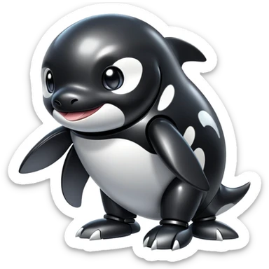 black tubby orca robodog sticker
