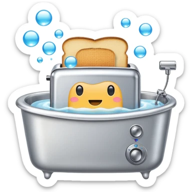 Toaster in bath sticker