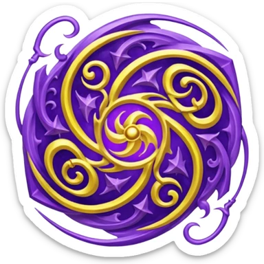 Wiz 101 casting sigil purple and yellow inspired storm magic  sticker